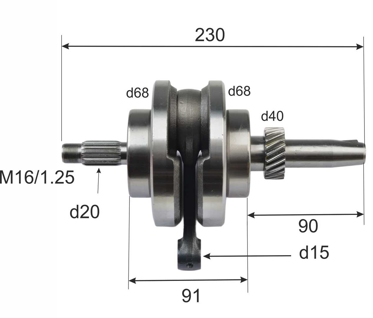 Коленвал 162FMJ, ZS150 (CG150D) 150см3 (ход 49,5мм) X-TECH