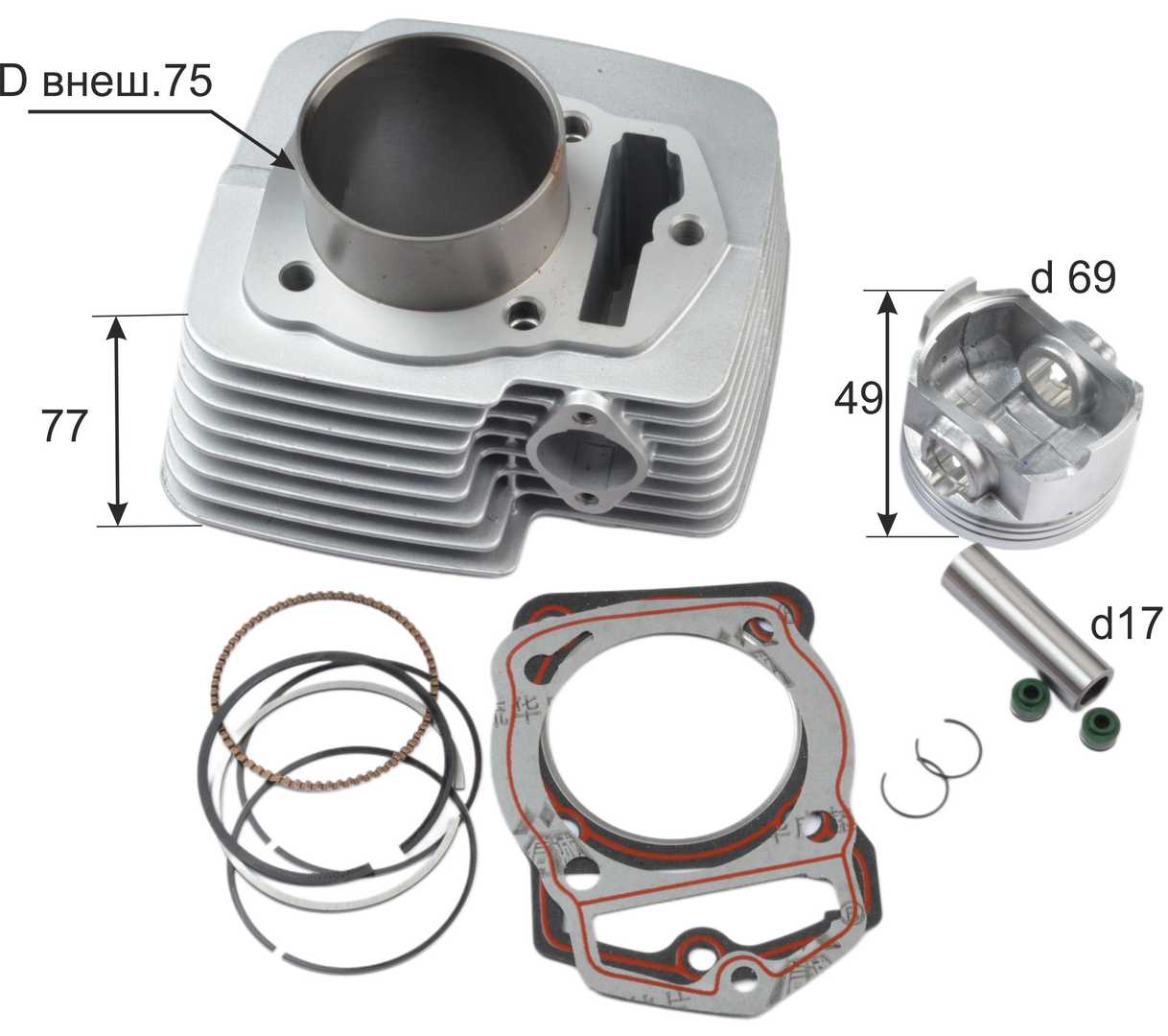Цилиндро поршневая группа ( ЦПГ ) 169FMM (CB250) 250см3 