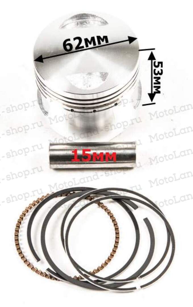 Поршень в сборе 162FMJ (CG150D) 162FMJ-B (CG150D-B) 62х55х15 d=62mm 