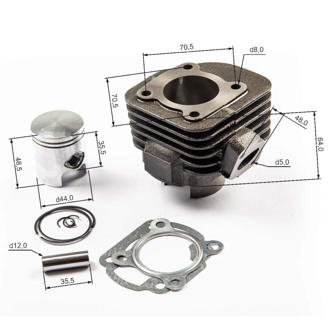 Цилиндро поршневая группа ( ЦПГ ) 1E40QMB (Stels QJ50) 65см3 d=44mm