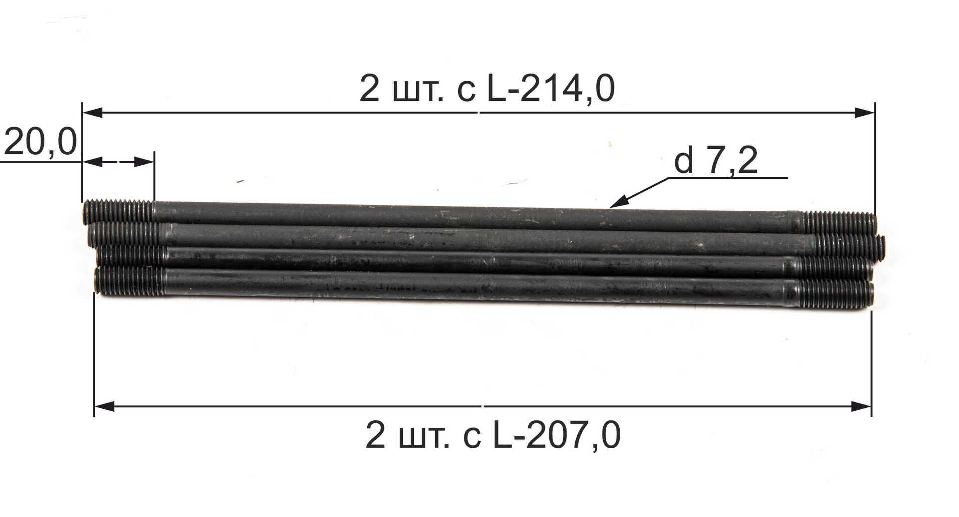 Шпильки цилиндра YX150/160см3 (W150-2/W150-5/W160-2)  (компл=4шт) 