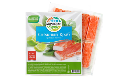 Крабовые палочки Снежный краб 200г Меридиан охл., Россия Крабовые палочки Снежный краб 200г Меридиан охл., Россия