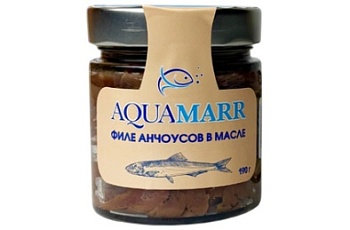 Изображение товара Анчоусы филе в масле 190г AQUAMARR, Тунис