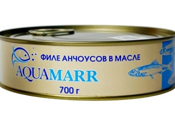 Анчоусы филе в масле 700г AQUAMARR, Тунис