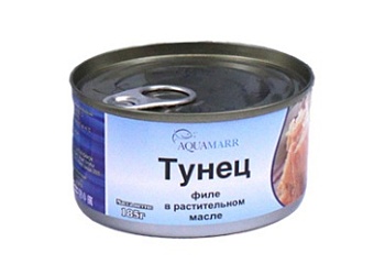 Тунец филе в масле 185г AQUAMARR, Китай