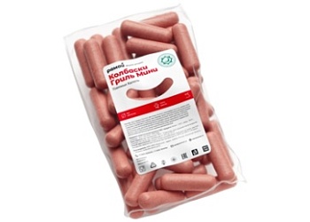 Сосиски мини курино-говяжьи вареные 25г (70 мм/ d 22 мм) 1кг, Рамай Халяль зам., Россия