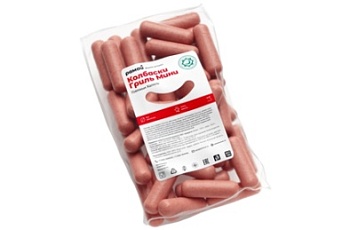 Изображение товара Сосиски мини курино-говяжьи вареные 25г (70 мм/ d 22 мм) 1кг, Рамай Халяль зам., Россия