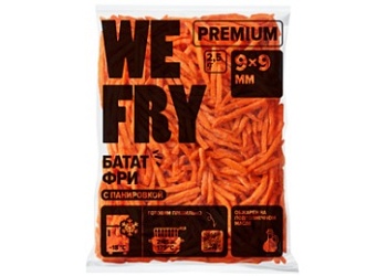 Картофель фри сладкий Батат в панировке 9х9 Fry Me Premium 2,5кг зам., Россия