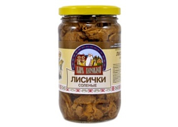 Грибы Лисички соленые 350г, Царь Берендей, Россия