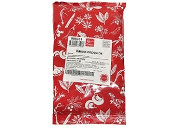 Какао-порошок алкализованный 10-12% Оmega 1кг, Россия
