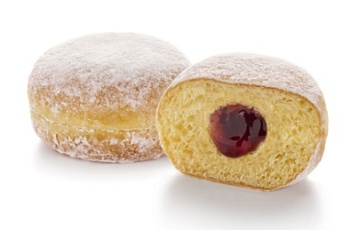 Изображение товара Берлинер-мини Ягодная начинка и посыпка сахарная пудра, (25г х 28 шт) 700 г зам., Нидерланды