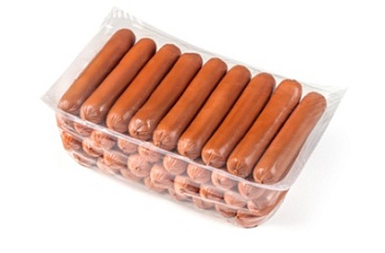 Изображение товара Сосиски куриные вареные 55-60 г (125 мм/ d 26 мм) Нежные, 2кг Халяль зам., Россия