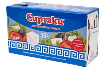 Изображение товара Сыр рассольный 55% с ЗМЖ 1кг Сиртаки, Египет