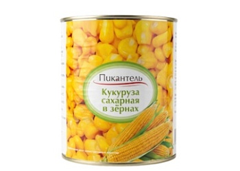 Кукуруза сладкая 400г ПИКАНТЕЛЬ, Россия