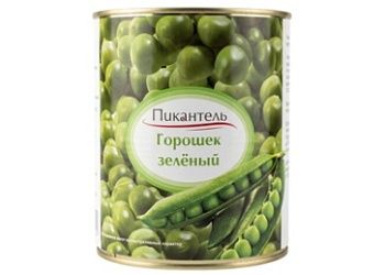 Горошек зелёный  2,95 кг ПИКАНТЕЛЬ, Россия
