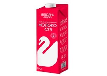 Молоко ультрапастеризованное 3,2% Лебедянь с крышкой 1000 г, Россия