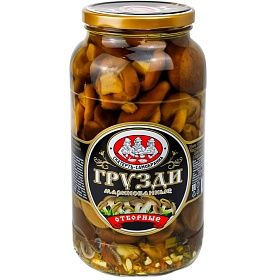 Грибы Грузди черные маринованные 1,35кг, Самобранка