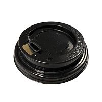 Крышка для стакана полипропиленовая с клапаном D80 250мл чёрная, 2000 шт/кор