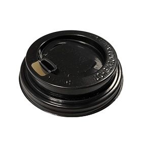 Крышка для стакана полипропиленовая с клапаном D80 250мл чёрная, 2000 шт/кор