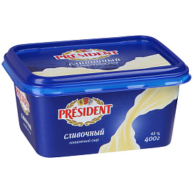 Сыр плавленый 45% сливочный 400 г President Сыр плавленый 45% сливочный 400 г President