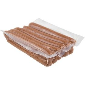 Сосиски для хот-дога говяжьи вареные 75г (175 мм/ d 24мм), 9кг (750г х 12 уп) зам. Сосиски для хот-дога говяжьи вареные 75г (175 мм/ d 24мм), 9кг (750г х 12 уп) зам.