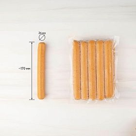 Сосиски для хот-дога свиные вареные 75г (170 мм/ d 24 мм) Австрийские, 750г зам.