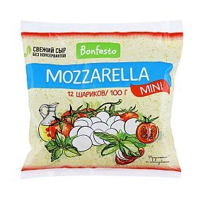 Моцарелла мини 100 г (12 шариков) Bonfesto, Беларусь Моцарелла мини 100 г (12 шариков) Bonfesto, Беларусь