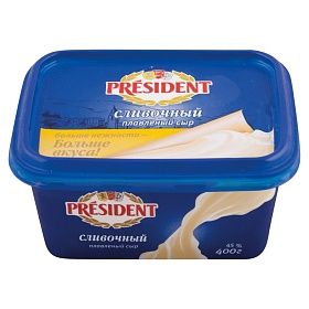 Сыр плавленый сливочный President, 400г