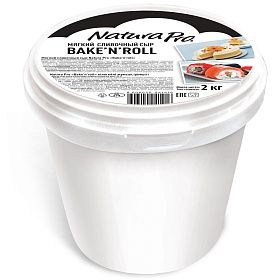 Сыр творожный 65% 2 кг ведро Natura Pro Bake’n’roll, Сербия