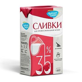Сливки ультрапастеризованные 35% Чудское озеро 1л
