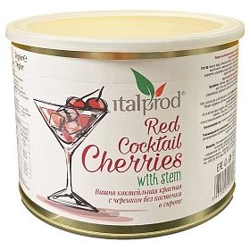 Вишня (черешня) коктейл. красная с черенком в сиропе Мараскино 2кг,  Румыния