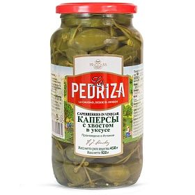 Каперсы с хвостом в уксусе (калибр 15/18)  920г, Испания