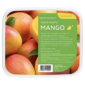 Пюре из манго без сахара 1кг зам., Индия