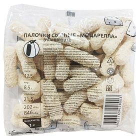 Палочки сырные Моцарелла в панировке (~23г) 1 кг зам., Фрост-А