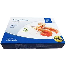 Лангустины (красная креветка) без головы 31/50 (С1)  2кг, Аргентина