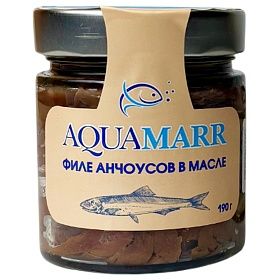 Анчоусы филе в масле 190г AQUAMARR, Тунис Анчоусы филе в масле 190г AQUAMARR, Тунис