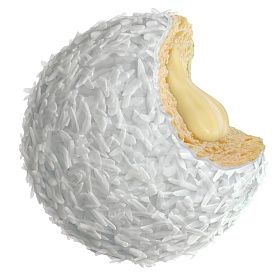 Берлинер начинка Кокос-Миндаль белая глазурь и кокосовая стружка (38г х 24 шт) зам., Польша