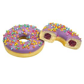 Донат Ягодная начинка фиолетовая глазурь и цветная посыпка (70г х 12 шт) зам., Польша