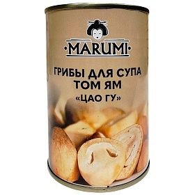 Грибы Цао Гу консервированные для супа Том Ям 425 мл Marumi, Китай Грибы Цао Гу консервированные для супа Том Ям 425 мл Marumi, Китай