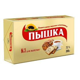 Маргарин 72% для выпечки Пышка 200г зам.