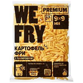 Картофель фри в панировке 9х9 Fry Me Premium (Стелс) 2,5кг зам. Картофель фри в панировке 9х9 Fry Me Premium (Стелс) 2,5кг зам.