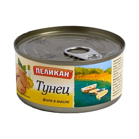 Тунец филе в масле 185г Пеликан, Китай