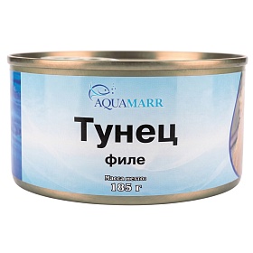 Тунец филе в собственном соку  185г AQUAMARR, Китай