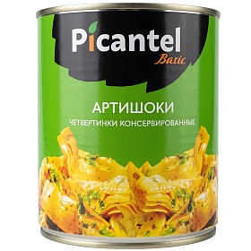 Артишоки четвертинки в собственном соку 2,5кг, PICANTEL BASIC, Египет