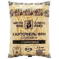 Картофель фри в панировке 9 х 9, ЧистоФри, 2,5 кг зам.